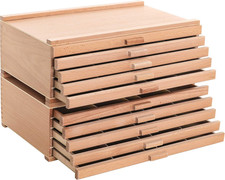 10-Drawer Artist Tool Supply Box with 5 Compartments per Drawer - Hardwood Art B
