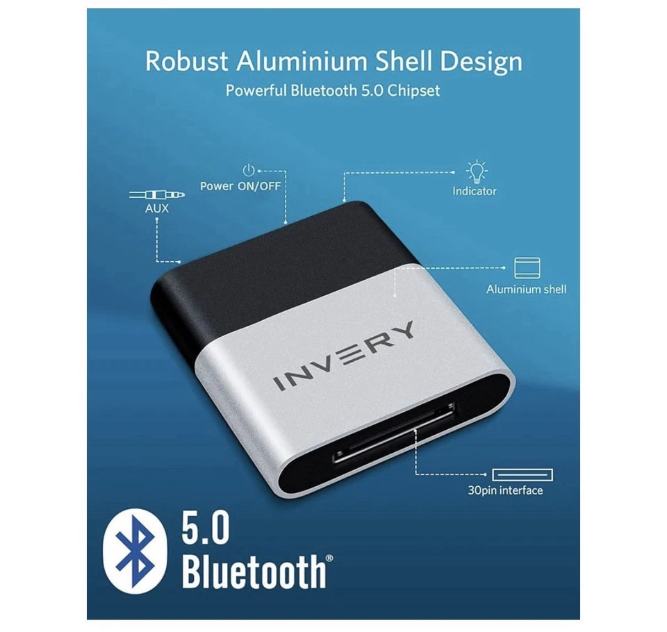 Docklinq Pro 30 Pin Bluetooth 5.0 Adapter Receiver for Bose Sounddock and Other - Image 2 of 4