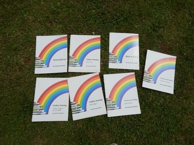 Lot Of 7 Vintage How To Draw/Outline Books Shapes Art Instruction Schools Mags