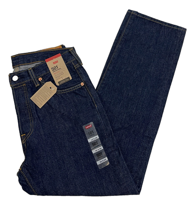 Levis 501 Original Fit Mens Jeans 30X29 Dark Blue #0115