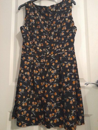 Love Label Black Owl Print Tea Dress 12 - Picture 2 of 4