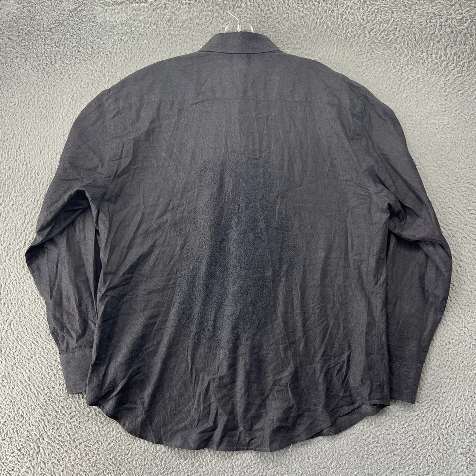 Camisa Robert Graham Para Hombres XL Cachemira Bordada Esmoquin Plisado Vestido Único Foto 2 de 4