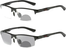 willochra Sports Transition Photochromic Bifocal Reading Glasses for Men Safety