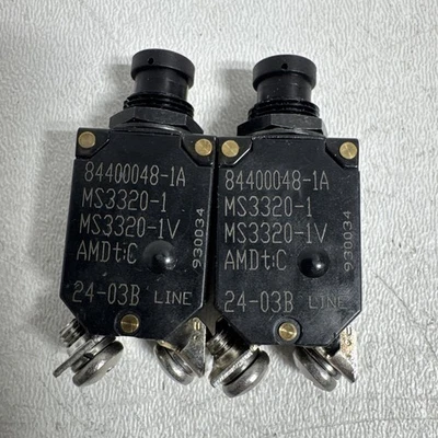 2 Pk -Crouzet 1 A Aircraft Circuit Breaker Push Pull Single Pole MS3320-1 115VAC