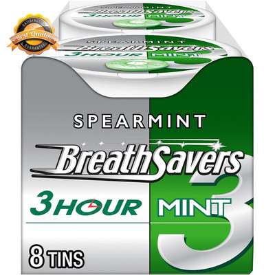 Spearmint Sugar Free Breath Mints Tins 1.27 Oz 8 Pack