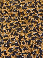 1/2 Yard OOP Alexander Hocus the Cat 2010 Cotton Fabric Orange