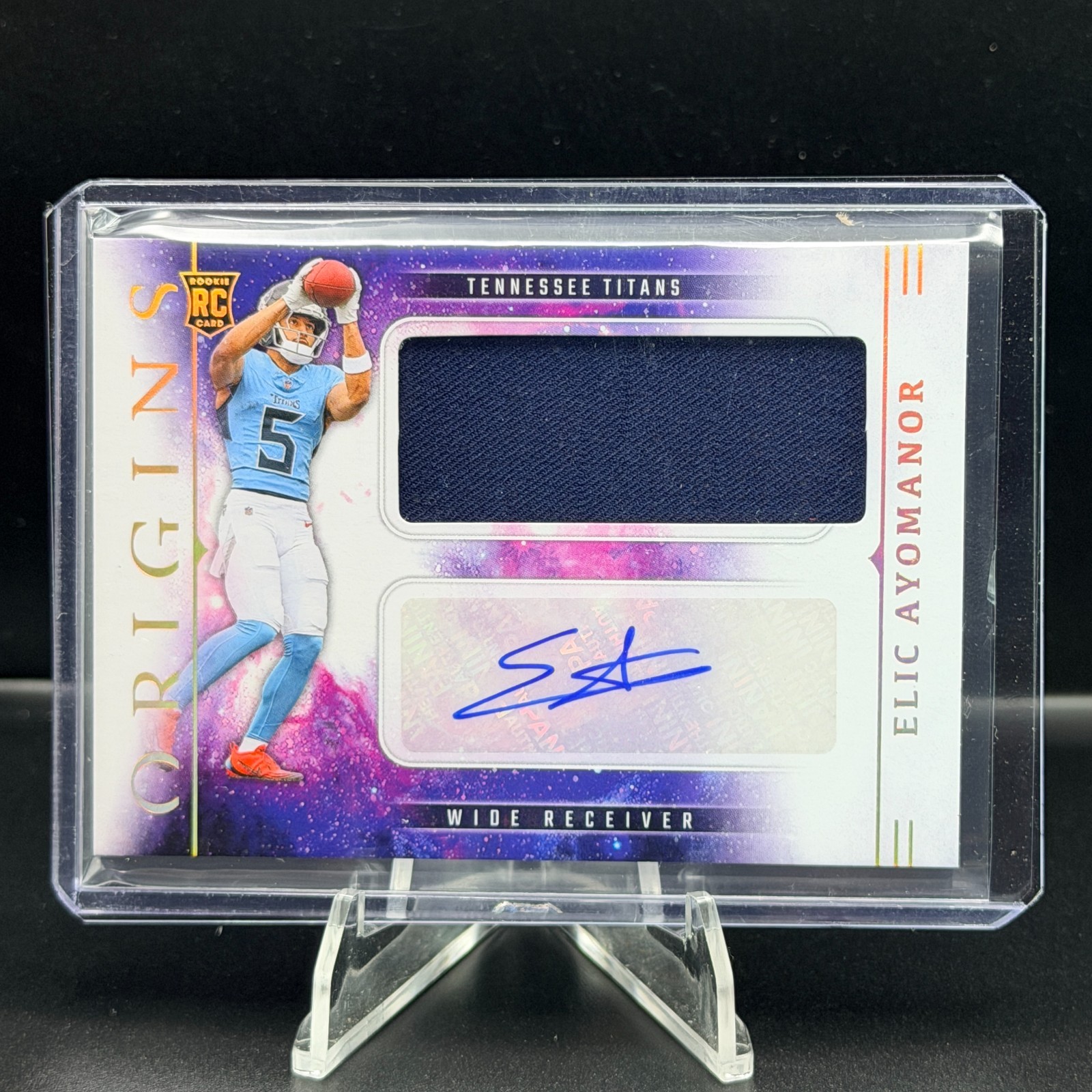 2025 Origins Elic Ayomanor Rookie Patch Auto Titans RC RPA #RJJ-EAR RPA TITANS