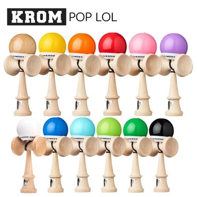 KROM POP LOL Sticky Clear Wooden Kendama Starter Skill Toy Beech Wood From Japan