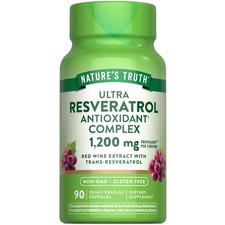 Resveratrol Complex 1200 mg  90 Capsules  Red Wine Extract  by Nature's Truth