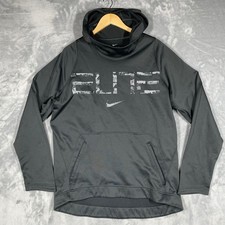 Nike Elite Dri FIT Hoodie Gray Camo Logo Athletic Pullover Men's L