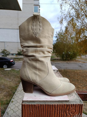 Sexy Vintage Retro Western Cowboy Leather Boots Shoes EU39