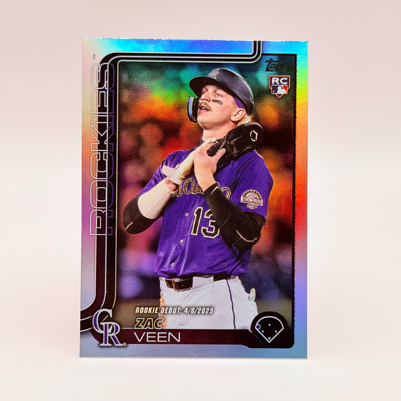 2025 Topps Update Zac Veen #US2 Rainbow Foil Rookie Debut RC Rockies NM