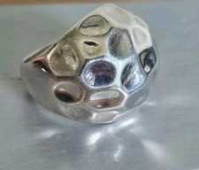 Silpada 925 Sterling Silver Hammered Chunky Dome Band Ring SIZE 8