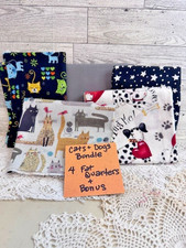 Fat Quarter Cotton Fabric Bundle CATS DOGS -4 FQ Bonus Piece