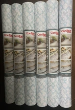 6 ROLLS ~ Blue Trellis Non-Adhesive Grip Shelf Liner by CON-TACT - 18" x 4'