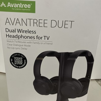 Avantree Duet Dual Wireless Headphones for TV (WSHT-D6129) - Open Box