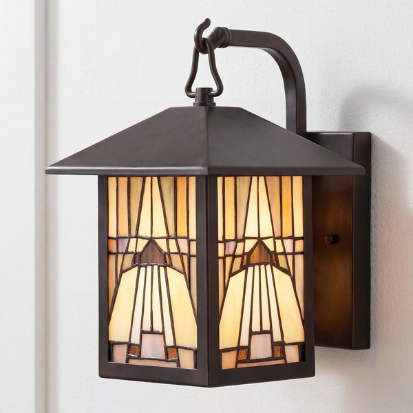 Wandlaterne Tiffany Stil Buntglas IP44 E27 Premium Haus Hof AußEn Lampe Missy-image