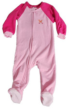Gerber infant girls 12 months two tone pink sleeper w/embroidered fox