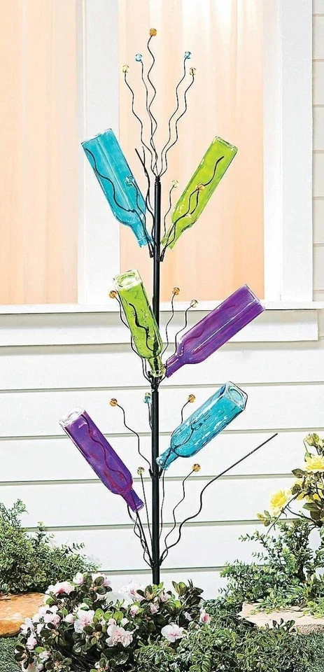 Árbol de exhibición de botellas alto de 45" H resistente estaca de patio de metal para 12-36 botellas #157 Foto 3 de 4