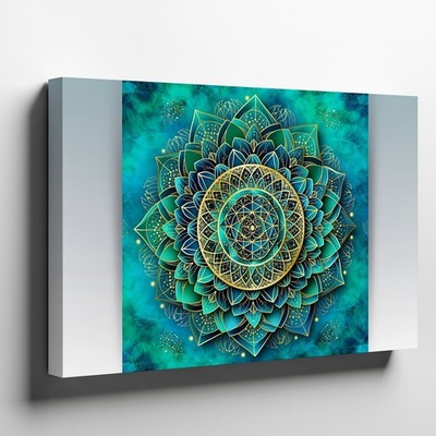 Wall Art Mesmerizing Mandala Design Featuring Intricate Floral  Canvas Print