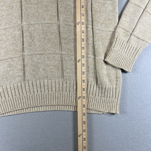 Roundtree & Yorke Pullover Sweater Chunky Knit Crew Neck Beige Medium - Picture 5 of 12
