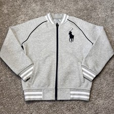 Kids Polo Ralph Lauren Big Pony Zip Up Sweater Jacket Grey Size 7