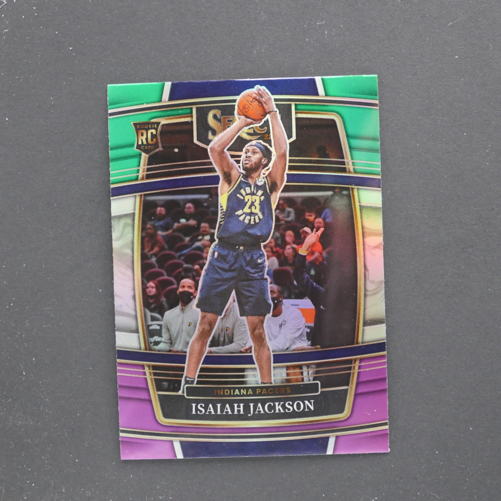 2021-22 Panini Select - Concourse Isaiah Jackson #55 Green White Purple Prizm RC