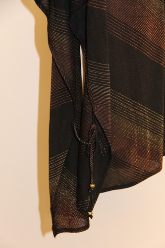 New J.Valdi Swimsuit Bikini Cover up Dress Size L Black Gold - Picture 2 of 5