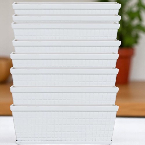 Window Box Planter 13" Cotton White Garden Pot - 3 Pack / 8 Pack - Picture 31 of 34