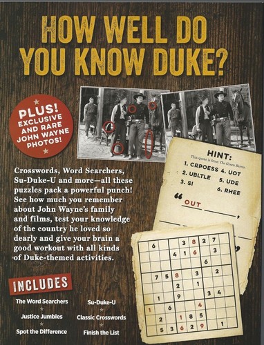 Official Collector's Edition Ultimate John Wayne Puzzle Book Crosswords NM - Picture 2 of 2