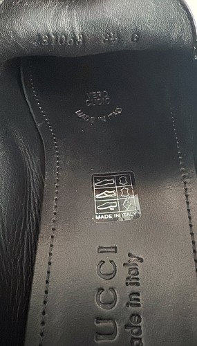 Authentic Gucci Guccissima Black Leather Mens Loafer US9 EU42.5 UK8.5 - Picture 6 of 7