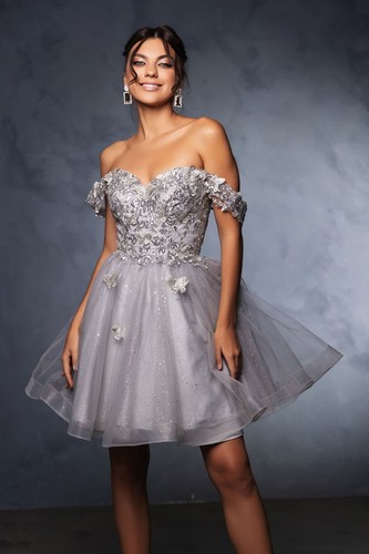 Womens Dresses For Semi-Formal Short Sweetheart Off-Shoulder A-line Plus Size - Picture 5 of 94