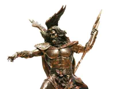 Griechisch Römischer Königsgott ZEUS JUPITER Donner Statue Kaltguss Bronze & Resin