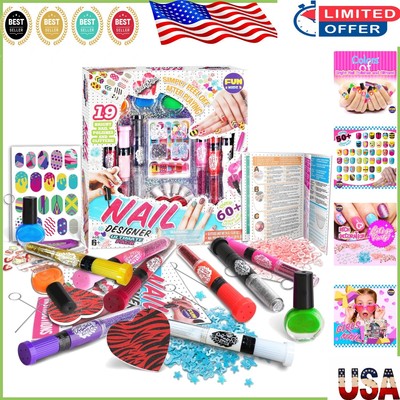 Ultimate Nail Art Studio Set for Girls 7-12 - Peelable Polish & Decor Supplies