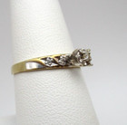 10K Yellow Gold 5 Diamond Engagement Band Ring Size 7.5 [R301] — photo 3