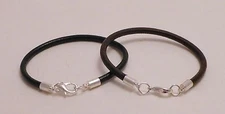 Leather 3mm Surfer Bracelet/Anklet w/Lobster Clasp Unisex- Choose Black or Brown