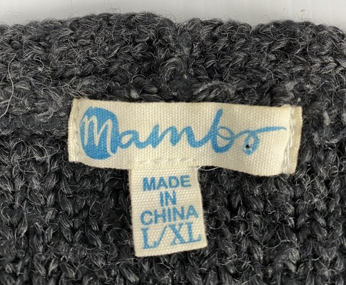 Mambo Womens Knitted Sleeveless Cardigan Black With Tassels Size L/XL - Picture 5 of 11