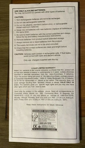 Vintage 1997 Mattel Hot Wheels Daytona 500 SuperSpeedway Instructions Manual - Picture 3 of 3