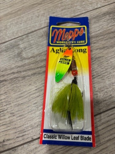 Mepps Aglia Long Spinner 1/4 OZ Talla 2 Chartreuse Dorado Plata Rojo (Elige Color) - Imagen 5 de 26