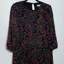 EUC Calvin Klein floral long sheer sleeve dress
