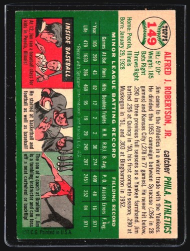 1954 Topps - #149 Jim Robertson (RC) - 第 2/2 張圖片