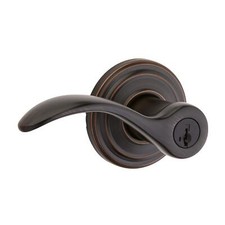 Pembroke Keyed Entry Lever featuring SmartKey Security in Venetian Bronze