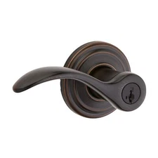 Pembroke Keyed Entry Lever featuring SmartKey Security in Venetian Bronze