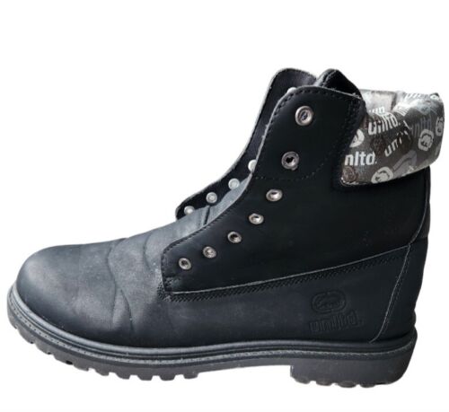 Ecko men black leather  work boots Tret-07M size … - image 1