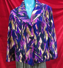 Le Suit Woman Purple Multi Coloured Jacket Size 20w
