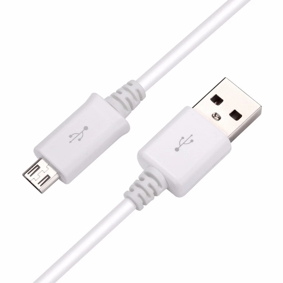 100x Micro USB Charger Data Sync Cable Braided Cord For Samsung Android LG WHITE - Image 4 of 4