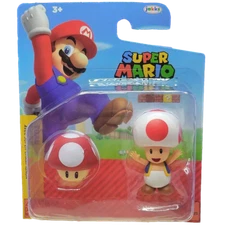 NEW! Nintendo Super Mario Bros. Action Figure, Toad with Red Mushroom