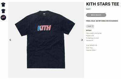 KITH STARS TEE NAVY Men's XL - 4th of July Independence Day | eBay
