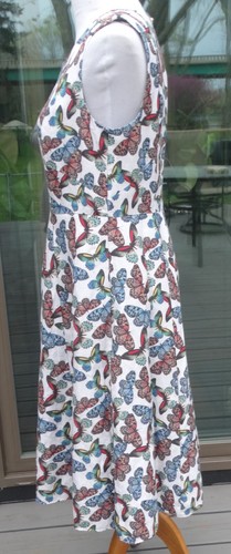 Talbots Butterfly Print Linen Cotton A-Line Midi Dress Size 10 - Picture 6 of 10
