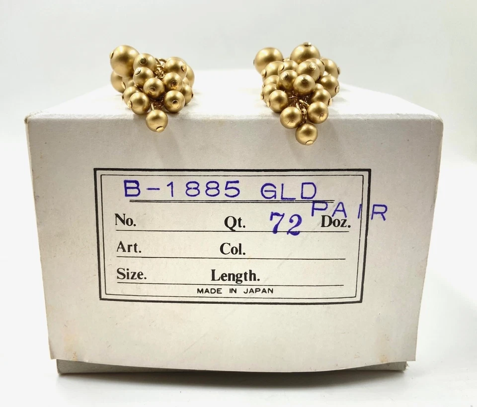 12 colgantes de borla vintage de 1,75 pulgadas con racimo de uva con cuentas de oro satinado de Japón L862T Foto 4 de 4